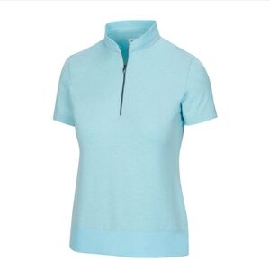 Greg Norman Women's Aqua Victoria Zip Polo Small - New With Tags